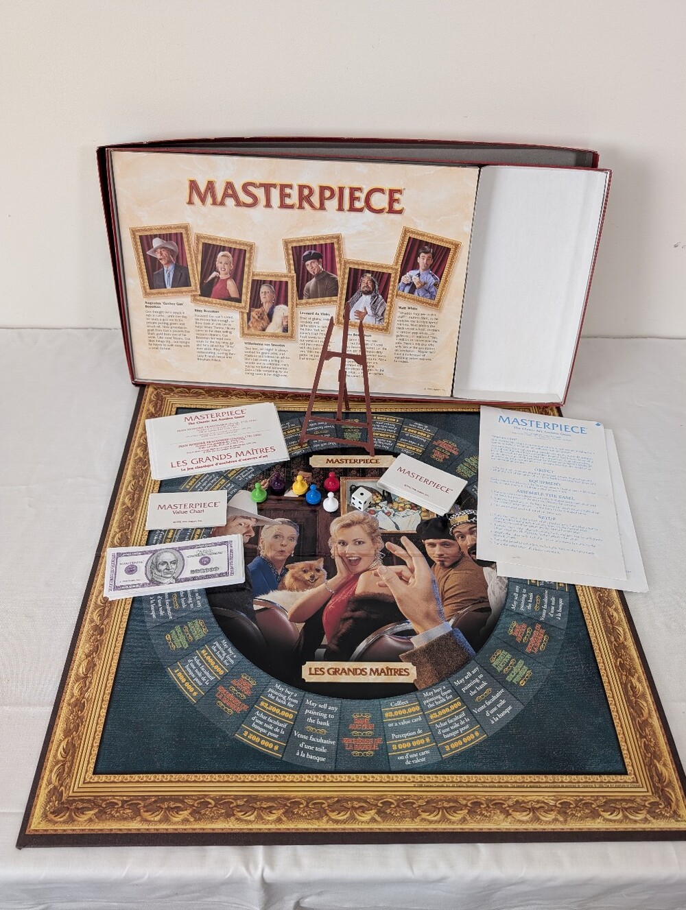 Vintage 1996 Masterpiece Art Board Game Parker Brothers 100% Complete 90s